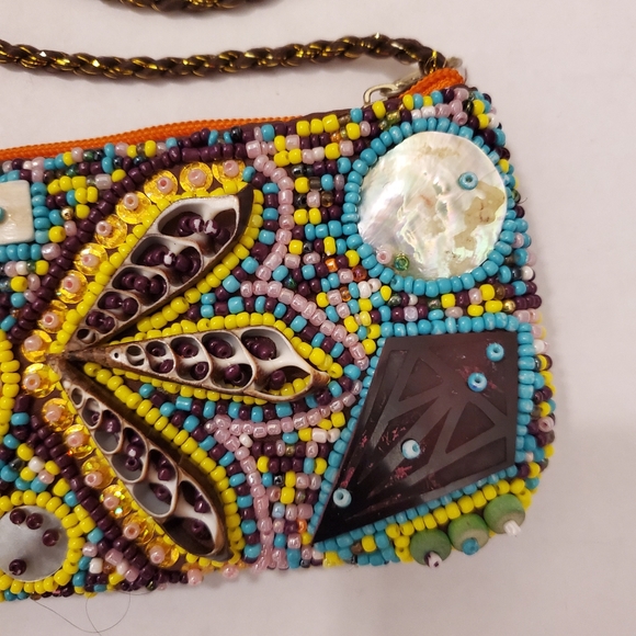 ๐ฅSALE๐ฅDSL Multi.Beaded Small Seashell Crossbody BOHO Style Purse - Picture 4 of 14